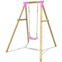 OutdoorToys Wooden Garden Swing Set for Kids - Solar Pink