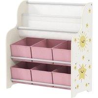 VOGREX Pink 2-Tier Kids Storage Unit with 6 Fabric Drawers