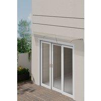 H&O Direct Transparent Arch Window Door Canopy Awning in Clear | Size: Medium