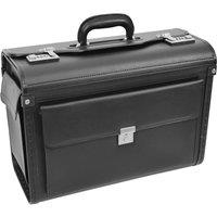 House of Leather Faux Leather Lightweight Briefcase Skyward in Black