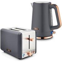 Tower Cavaletto Jug Kettle, 2 Slice Toaster in Grey