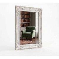 HOME LUXE INTERIOR Vintage White Ornate Wall Mirror 60x90cm Shabby Chic Baroque Frame | Size: 60x90 cm