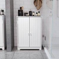 KORVIXA White Bathroom Cabinet Sideboard Storage