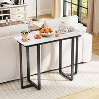 KORVIXA Modern Narrow Sofa Table Console Table in White | Size: 100 cm