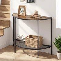 KORVIXA 93 CM Industrial Half Moon Console Table in Brown | Size: 100 cm