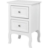 KORVIXA set of 2 2-Drawer Small Cabinet Bedroom Side Table in White | Size: 100 cm x 100 cm