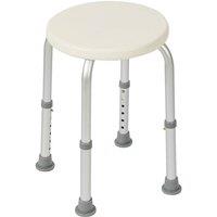 KORVIXA 2x Non-Slip Adjustable Height Round Bath Stool in White | Size: 60 cm x 45 cm