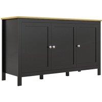 NESTLUNE Sideboard Buffet Storage Cabinet, Storage Cabinet with Doors in Black | Size: 100 cm x 15 cm
