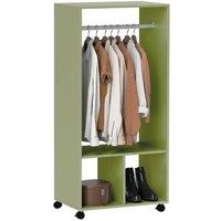 NESTLUNE Open Wardrobe Clothes Rail Bedroom Clothes in Green | Size: 100 cm x 15 cm