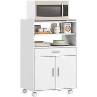 KORVIXA Kitchen Trolley with Wheels in White | Size: 0.6m2