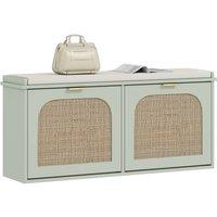 KORVIXA Shoe Bench with Seat Cushion Green | Size: 0.6m2