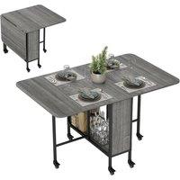 KORVIXA Grey Extendable Dining Table with Wheels | Size: 0.6m2