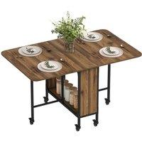 KORVIXA Brown Extendable Dining Table with Wheels | Size: 0.6m2
