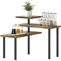 KORVIXA 3 Tier Adjustable Corner Shelf in Brown | Size: 0.6m2