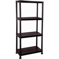 KORVIXA 4 Tier Black Plastic Shelving Shelves Racking | Size: 0.6m2