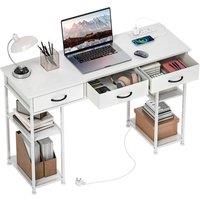 KORVIXA Computer Desk with Fabric Drawers in White | Size: 0.6m2