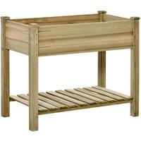 KORVIXA Raised Garden Bed with Legs & Storage in Brown | Size: 100g