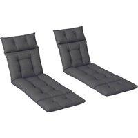 KORVIXA Sun Lounger Cushions Only Dark Grey | Size: 0.6m2