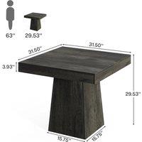 VOGREX 31.5-Inch Square Dining Table Farmhouse Small Kitchen Table in Dark Grey