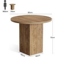 VOGREX 80cm Round Dining Table Modern Wooden Circle Kitchen Table in Light Oak