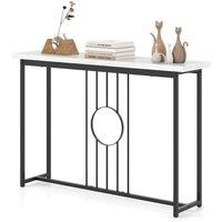 VOGREX Black 120CM Modern Faux Marble Entryway Console Table in White