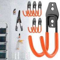 VOGREX 6 Pack Heavy Duty Garage Wall Hooks For Garden Tools in Orange