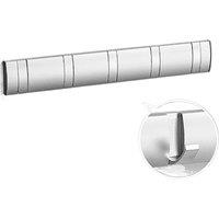 VOGREX Wall Mount Foldable 5 Hooks Towel Clothes Hanging Rack in Silver