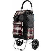 VOGREX Red Mustard Check 2-Wheel Foldable Shopping Trolley Bag
