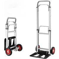 VOGREX Aluminium 90kg Folding Hand Trolley Sack Cart in Silver