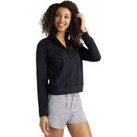 Travis Mathews Women's Cloud Fleece Half Zip Mid Layer in Black | Size: XS