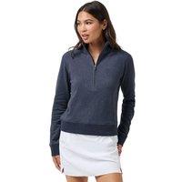 Travis Mathews Women's Cloud Fleece Half Zip Mid Layer in Navy | Size: Small