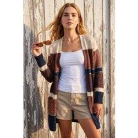 Roman Women's Colour Block Longline Knit Cardigan in Brown | Size: 18