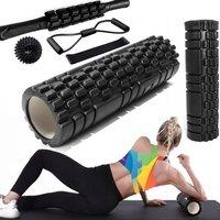 KORVIXA Fascia Roller 6-in-1 Foam Roller Fascia Roller Sets in Black | Size: 0-1 m