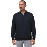 Travis Mathews Men's Highway Quarter Zip Golf Mid Layer in Black | Size: Large
