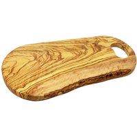 Verano Spanish Ceramics Olive Wood Grained Rustic Chopping Board w/ Inverted Handle (L) 40cm in Natural