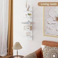 KORVIXA 5 Tier Corner Shelf Floating Shelves in White | Size: 500mm