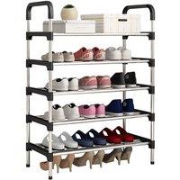 KORVIXA Compact Space Saving Shoes Storage Organiser Shelf in Black | Size: 800mm
