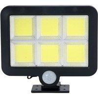 KORVIXA Solar Floodlight Motion Sensor Outdoor Security Light in Black | Size: 25 cm diameter x 19 cm high