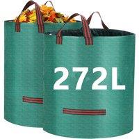 KORVIXA 2X 272L Large Garden Waste Bags Refuse Heavy Duty Sacks in Green | Size: 100 cm x 100 cm