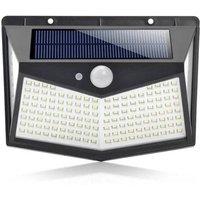 KORVIXA Solar Powered PIR Motion Sensor Wall Light in Black | Size: 40 cm diameter x 25 cm high
