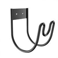 VOGREX Wall Mount Heavy Duty Metal Garden Hose Holder Bracket Hook in Black
