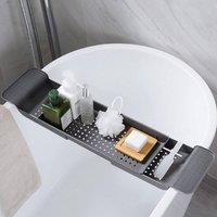 KORVIXA Black Rust Free Over Bath Tub Rack in Dark Grey