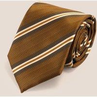 Oswin Hyde Men's Herringbone Stripes Copper Tie