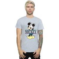 Disney Men's Mickey Mouse Letters T-Shirt in Grey | Size: 2XL