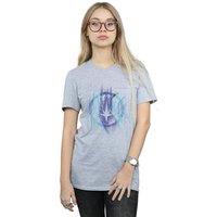 Marvel Women's Avengers Infinity War Guardian Lines Cotton Boyfriend T-Shirt in Grey | Size: 2XL