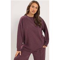 Yours Women's Crew Neck Sweatshirt in Burgundy | Size: 14-16