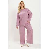 Yours Women's Crew Neck Sweatshirt in Pink | Size: 10-12