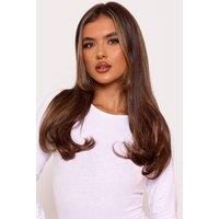 Lullabellz Women's 18" 1 Piece Hidden Halo Blow Dry Hair Extensions in Chestnut