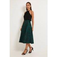 Wallis Women's Jacquard Midi Skirt in Emerald | Size: 18