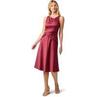 Adrianna Papell Women's Cowl Satin Crepe Midi Dress in Wine | Size: 12